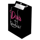 Sac Cadeau Moyen "DIVA d'un diplômé !" (Devant Angle)