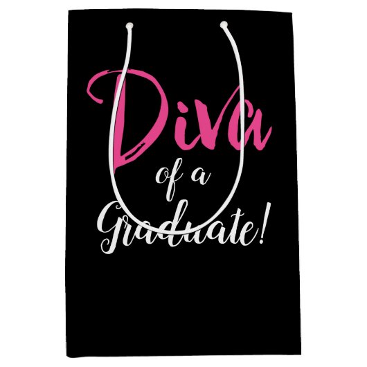 Sac Cadeau Moyen "DIVA d'un diplômé !" (Devant)