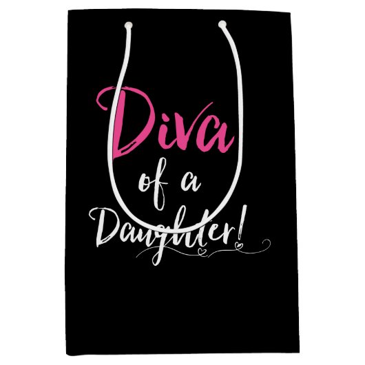 Sac Cadeau Moyen "DIVA d'une fille" (Devant)