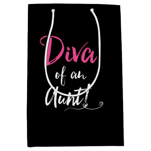 Sac Cadeau Moyen "DIVA d'une tante !" (Devant)