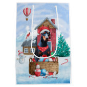 Sac Cadeau Moyen Doberman Chien dans la neige Maison de Chien de No (Dos)