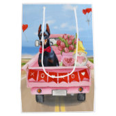 Sac Cadeau Moyen Doberman Chien Saint-Valentin Coeurs de camion (Dos)
