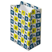 Sac Cadeau Moyen Doberman Pinscher Chien & Grille Jaune Empreinte d (Devant Angle)