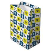 Sac Cadeau Moyen Doberman Pinscher Chien & Grille Jaune Empreinte d (Dos Angle)