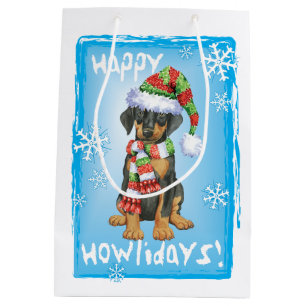 Sac Cadeau Moyen Dobermann heureux de Howlidays