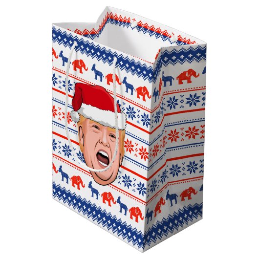Sac Cadeau Moyen DONALD TRUMP Noël (Dos Angle)