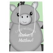 Sac Cadeau Moyen Donkey Baby shower Green (Dos)