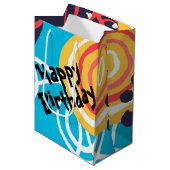 Sac Cadeau Moyen Doodles d'anniversaire funky Abstrait (Devant Angle)