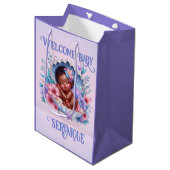 Sac Cadeau Moyen Dormir fille de bébé ethnique à Seashell Pastel (Devant Angle)