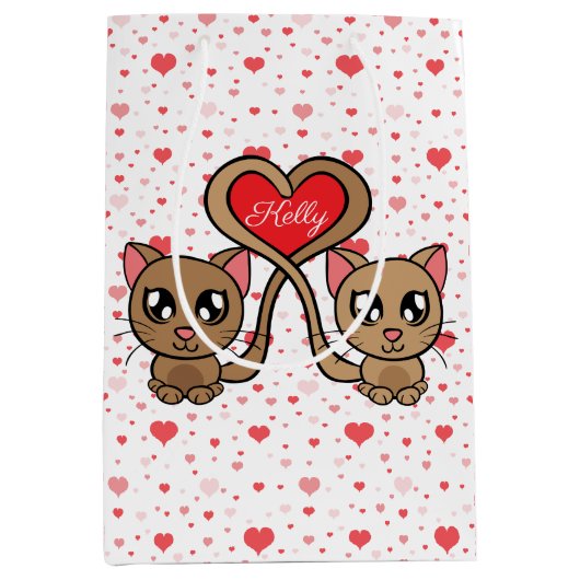 Sac Cadeau Moyen Double Kitty Love Medium Cadeau (Devant)