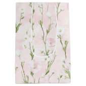 Sac Cadeau Moyen Douce Fête de Mariage Florale Rose Pâle (Dos)