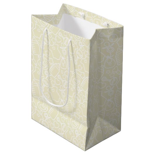 Sac Cadeau Moyen Douces arroses Jaune (Devant Angle)