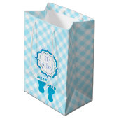 Sac Cadeau Moyen Douche de bébé, c'est un garçon (Devant Angle)