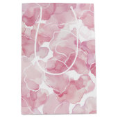 Sac Cadeau Moyen Douche de Mariage Rose Abstraite Chic (Devant)