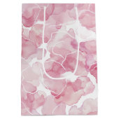 Sac Cadeau Moyen Douche de Mariage Rose Abstraite Chic (Dos)