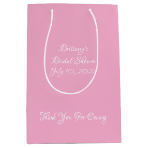 Sac Cadeau Moyen Douche nuptiale rose simple