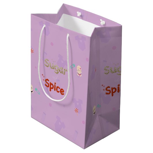 Sac Cadeau Moyen Douche pour bébé sucre et épices Layette (Dos Angle)
