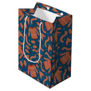 Sac Cadeau Moyen Douille de Noël moche Casquette Scarf Rouge Blanc