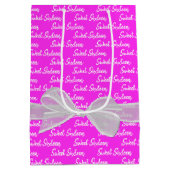 Sac Cadeau Moyen Doux 16 Anniversaire Bow Sur Rose (Dos)