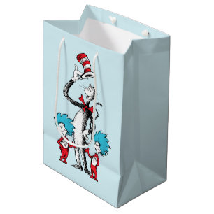Sac Cadeau Moyen Dr. Seuss Le Chat dans le Chapeau, Chose Un et C