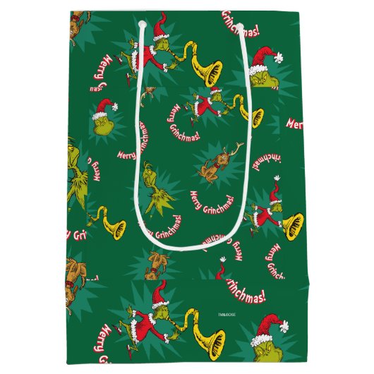 Sac Cadeau Moyen Dr Seuss | The Grinch | Merry Grinchmas Motif (Dos)