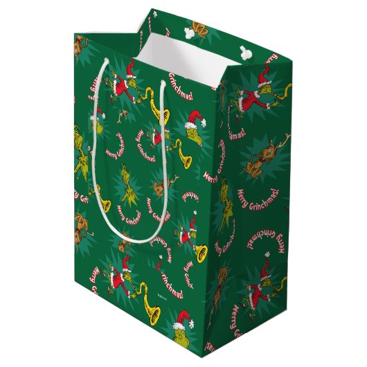 Sac Cadeau Moyen Dr Seuss | The Grinch | Merry Grinchmas Motif (Dos Angle)