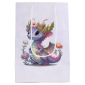 Sac Cadeau Moyen Dragon violet à couronne élégante (Dos)