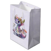 Sac Cadeau Moyen Dragon violet à couronne élégante (Dos Angle)