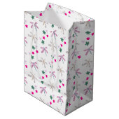 Sac Cadeau Moyen Dragonflies et Fleurs sur blanc (Devant Angle)