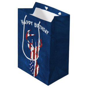 Sac Cadeau Moyen Drapeau américain cerf en cuir
