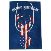 Sac Cadeau Moyen Drapeau américain cerf en cuir (Devant)