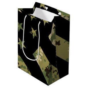 Sac Cadeau Moyen Drapeau américain du Camouflage numérique milita