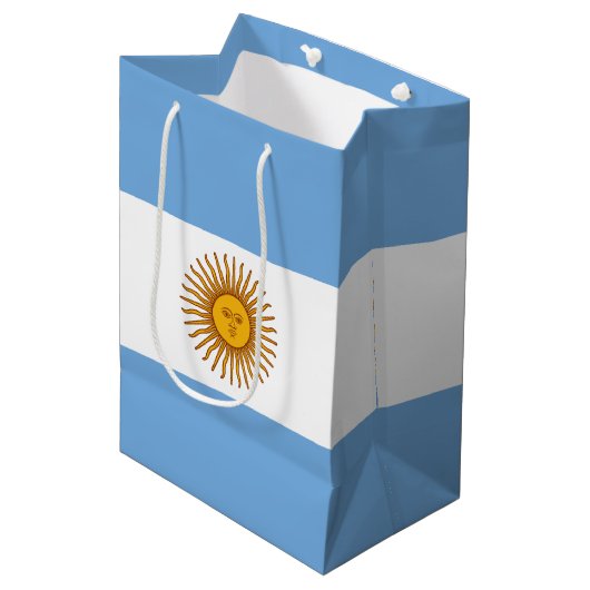 Sac Cadeau Moyen Drapeau argentin Bandera De Argentina (Devant Angle)
