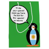 Sac Cadeau Moyen Drapeau argentin Ms Penguin parlante (Devant)