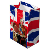 Sac Cadeau Moyen Drapeau britannique King Charles III Salutation de (Devant Angle)