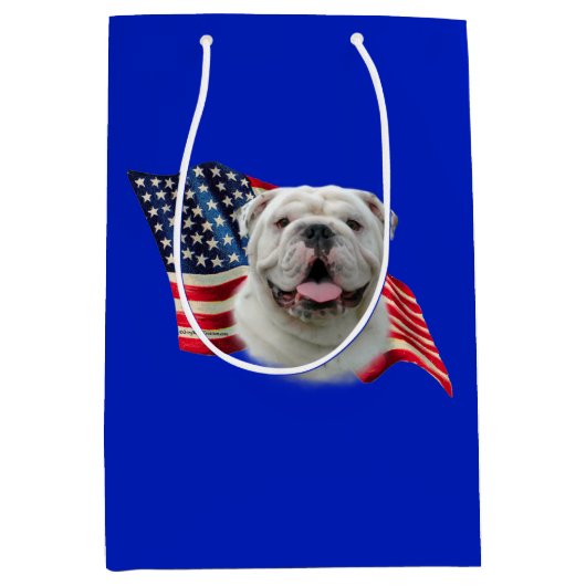 Sac Cadeau Moyen Drapeau Bulldog (Devant)