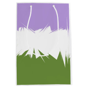 Sac Cadeau Moyen Drapeau de fierté Genderqueer abstrait ZigZag épic