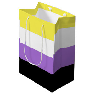 Sac Cadeau Moyen Drapeau de fierté non binaire