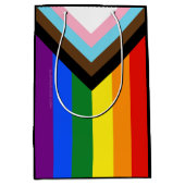Sac Cadeau Moyen Drapeau de fierté Progress Pride de SlipperyJoe si (Devant)
