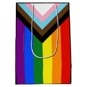 Sac Cadeau Moyen Drapeau de fierté Progress Pride de SlipperyJoe si (Dos)
