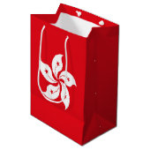 Sac Cadeau Moyen Drapeau de Hong Kong (Devant Angle)