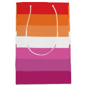 Sac Cadeau Moyen Drapeau de la fierté lesbienne (Devant)