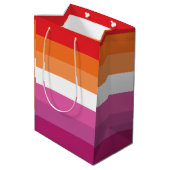 Sac Cadeau Moyen Drapeau de la fierté lesbienne (Dos Angle)