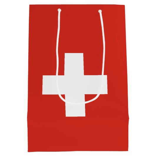 Sac Cadeau Moyen Drapeau de la Suisse (Dos)