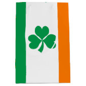 Sac Cadeau Moyen Drapeau de l'Irlande Shamrock (Devant)