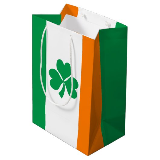Sac Cadeau Moyen Drapeau de l'Irlande Shamrock (Dos Angle)