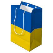 Sac Cadeau Moyen Drapeau de l'Ukraine (Dos Angle)