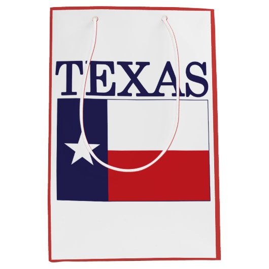 Sac Cadeau Moyen Drapeau d'état du Texas Rouge blanc et bleu MGB (Devant)