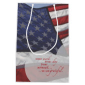 Sac Cadeau Moyen Drapeau du coeur patriotique, appréciation militai (Dos)