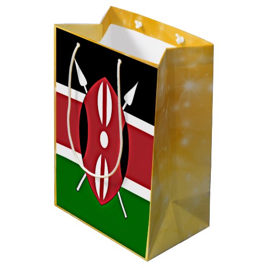 Sac Cadeau Moyen Drapeau du Kenya (Dos Angle)